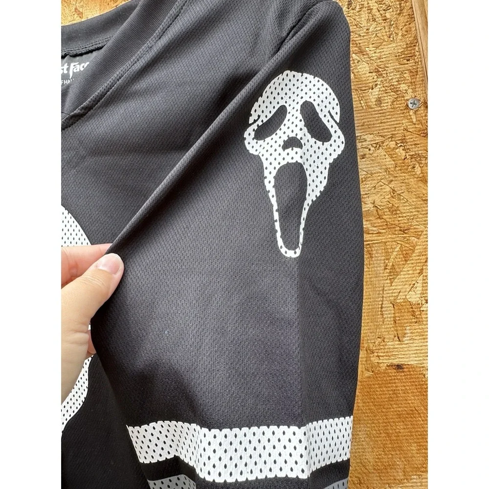 M Kids Ghost face‎ 96 Black White Gray Long Sleeve The Icon Of Halloween Jersey